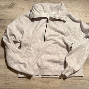 Jockey Light Gray Patterned Half-Zip Hoodie